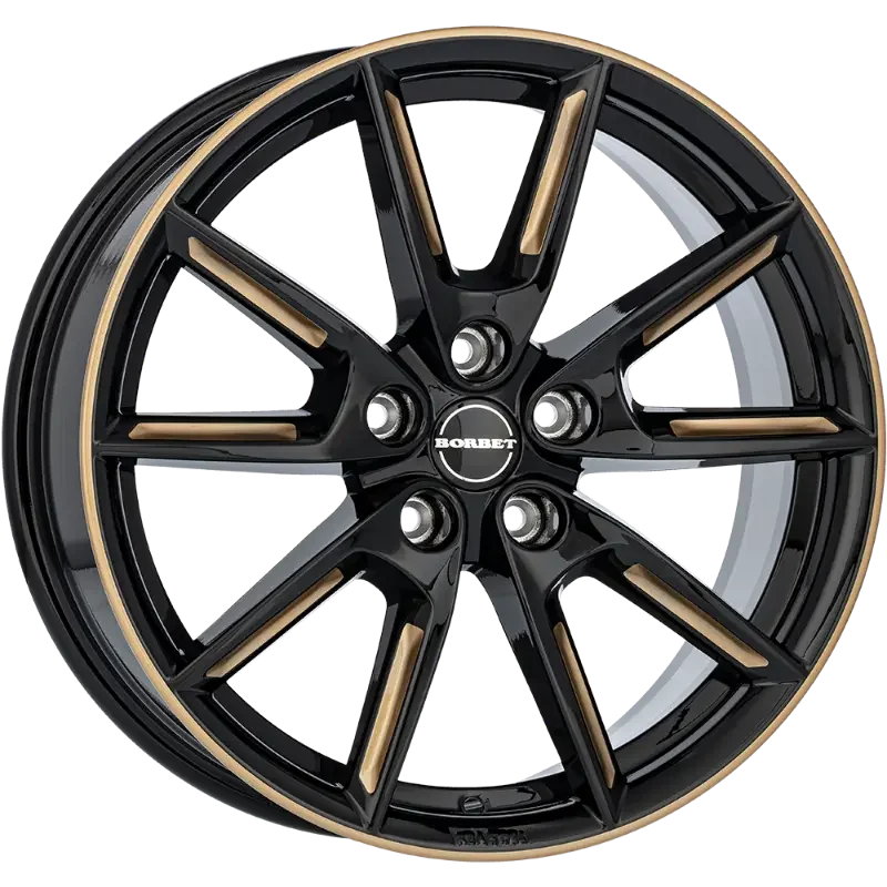 Borbet LX18 black gold spoke rim 8,00x18 5x108,00 ET45,00