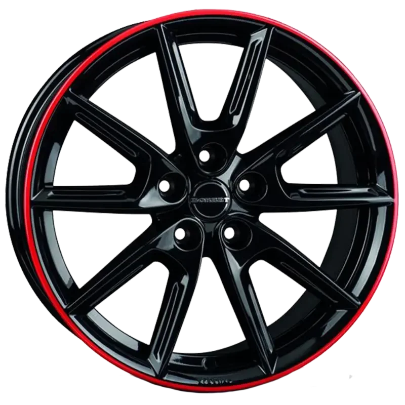 Borbet LX18 black glossy rim red 8,00x18 5x108,00 ET45,00